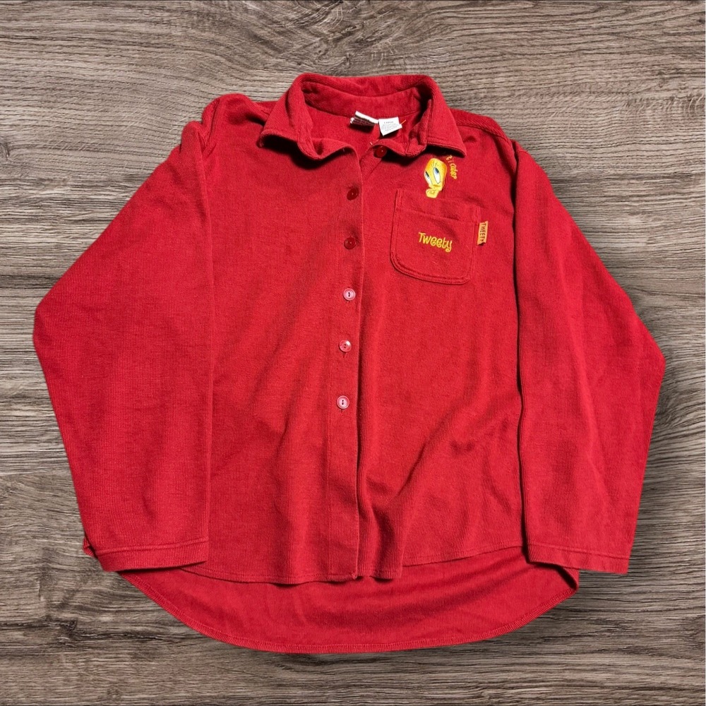 Looney Toons Tweety Bird Vintage Buttonā Up Size L